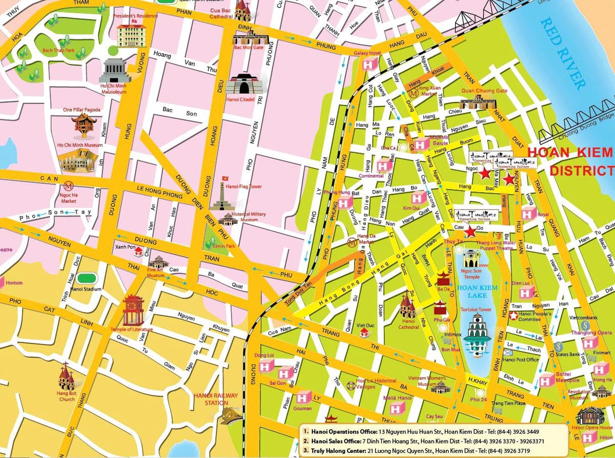 hanoi old quarter الخريطة السياحية