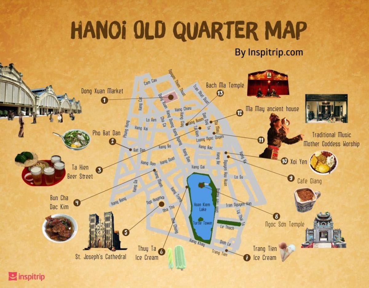 خريطة الشارع من hanoi old quarter