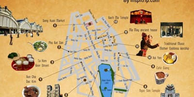 خريطة الشارع من hanoi old quarter