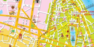 Hanoi old quarter الخريطة السياحية